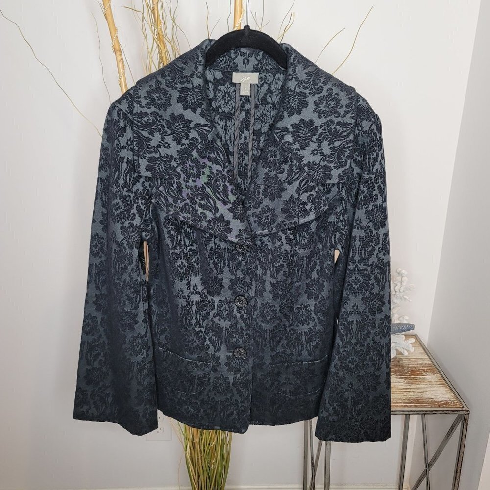 J. Jill Floral Jacquard Button Up Blazer Jacket Womens 8